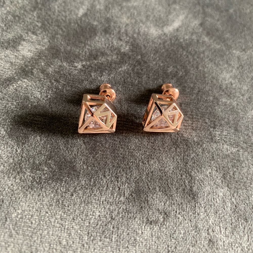 Rose gold stud earrings